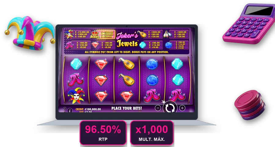 Joker's Jewels en pantalla con las cifras clave de esta sección