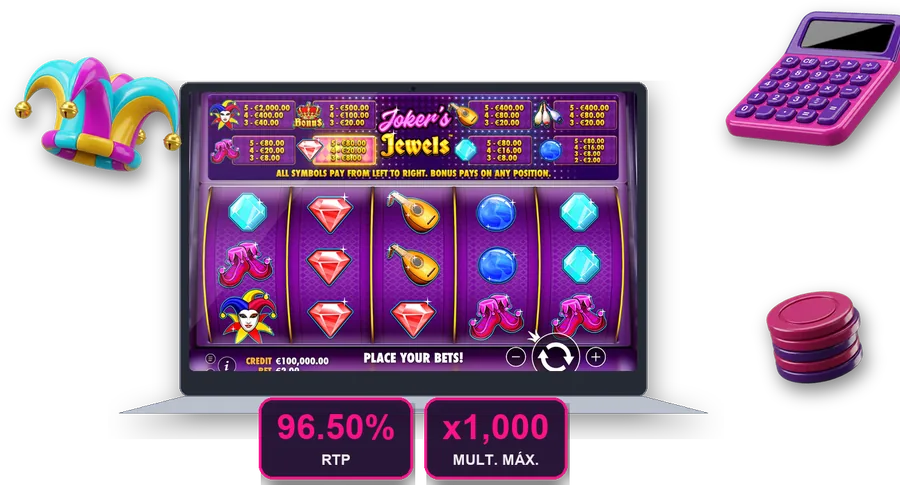 Joker's Jewels en pantalla con las cifras clave de esta sección