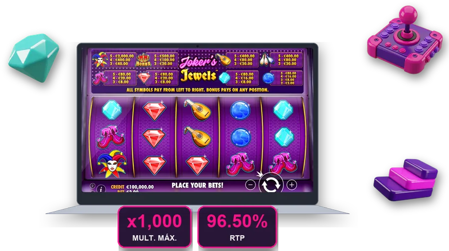 Joker's Jewels en pantalla con las cifras clave de esta sección