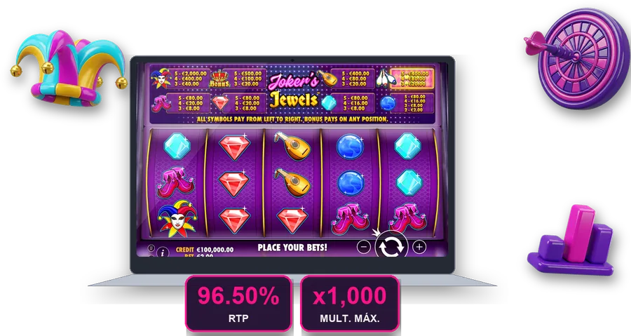 Joker's Jewels en pantalla con las cifras clave de esta sección