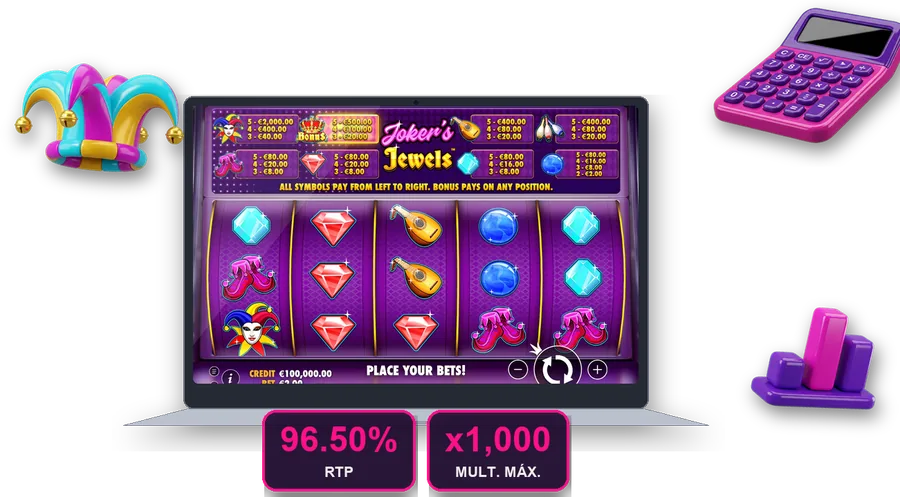 Joker's Jewels en pantalla con las cifras clave de esta sección