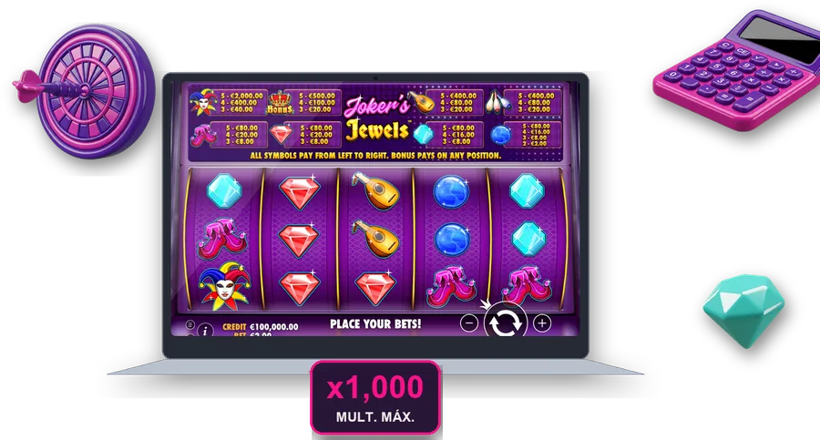 Joker's Jewels en pantalla con las cifras clave de esta sección