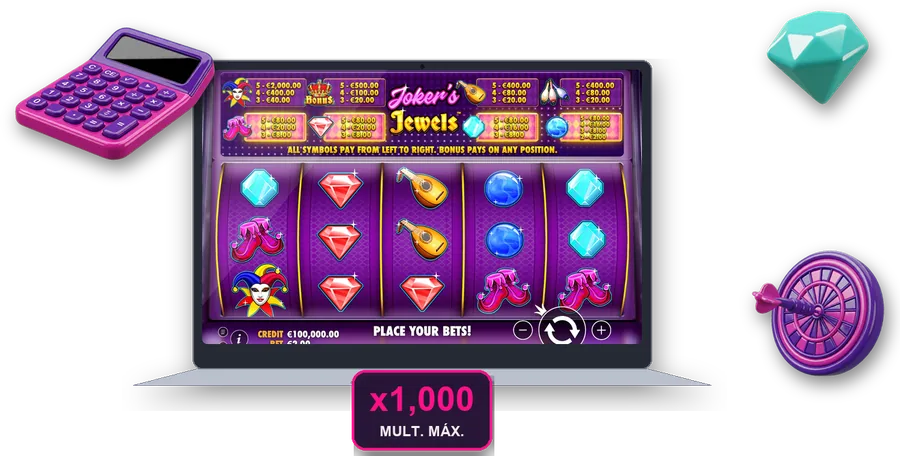 Joker's Jewels en pantalla con las cifras clave de esta sección