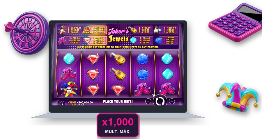 Joker's Jewels en pantalla con las cifras clave de esta sección