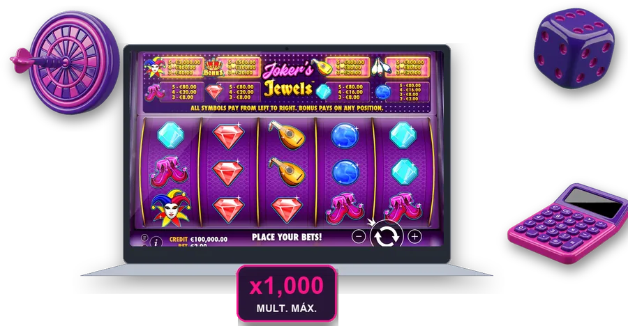 Joker's Jewels en pantalla con las cifras clave de esta sección