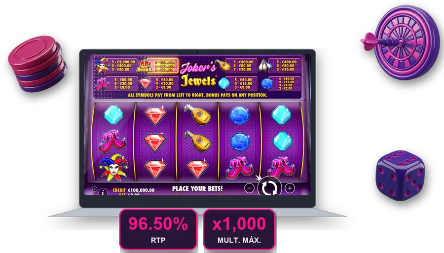 Joker's Jewels en pantalla con las cifras clave de esta sección