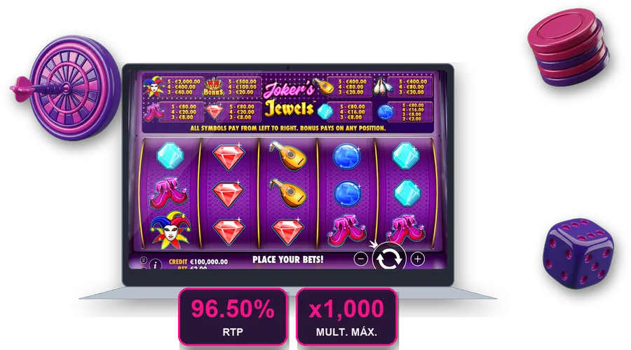 Joker's Jewels en pantalla con las cifras clave de esta sección